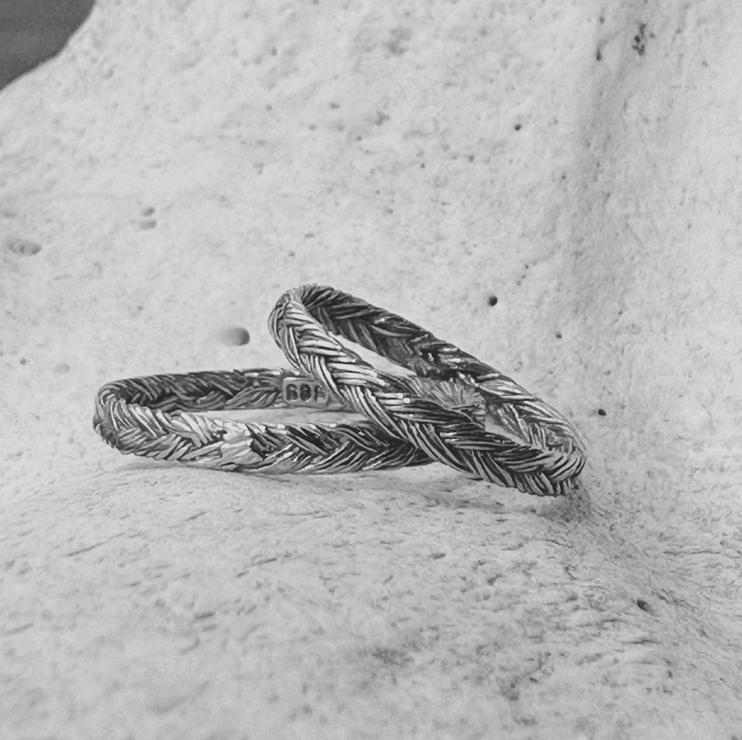 Braid Wedding Ring - White Gold thin braid