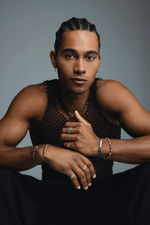 Sea bracelet - with gray pearls and silver & bronze drops