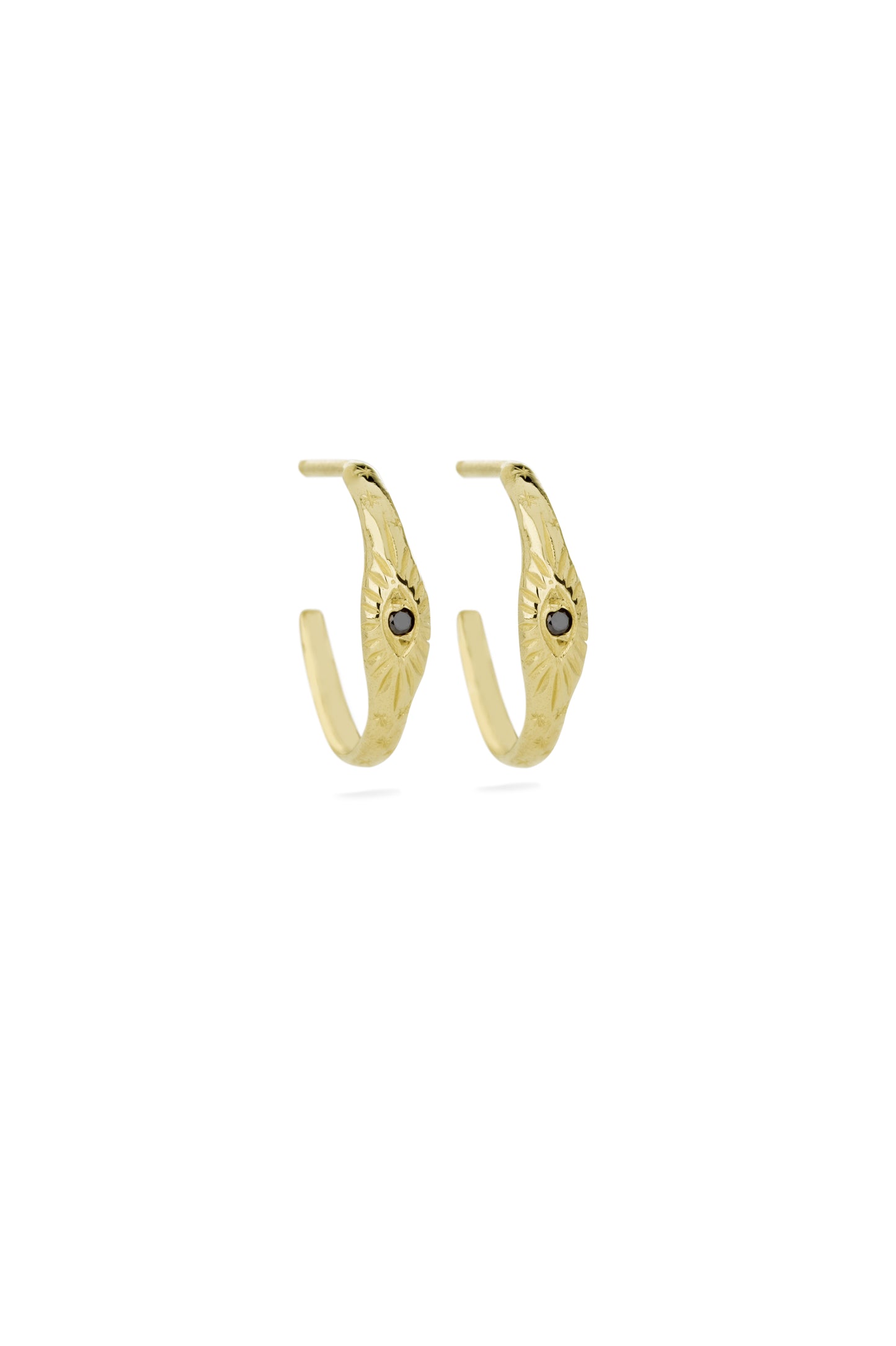TÁKN / SYMBOLS - Earrings Gold with The Eye engraved