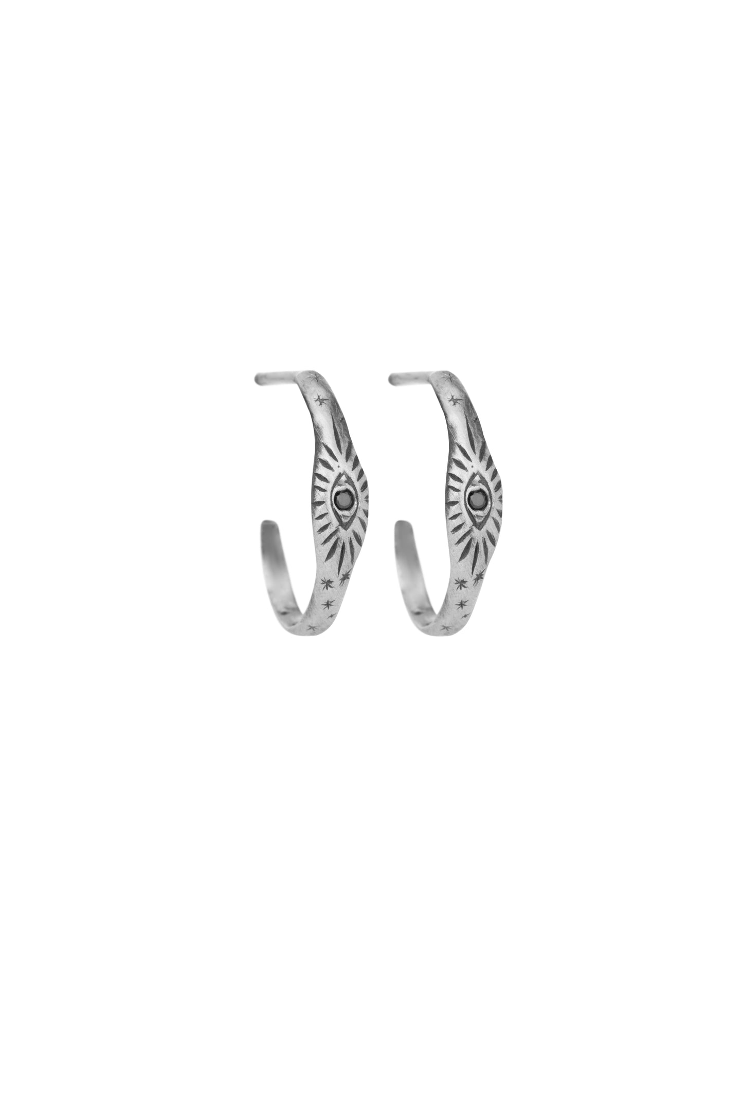 TÁKN / SYMBOLS - Earrings Silver with The Eye engraved