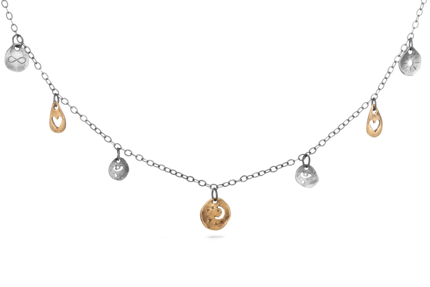 TÁKN / SYMBOLS - Necklace. Short with seven symbols