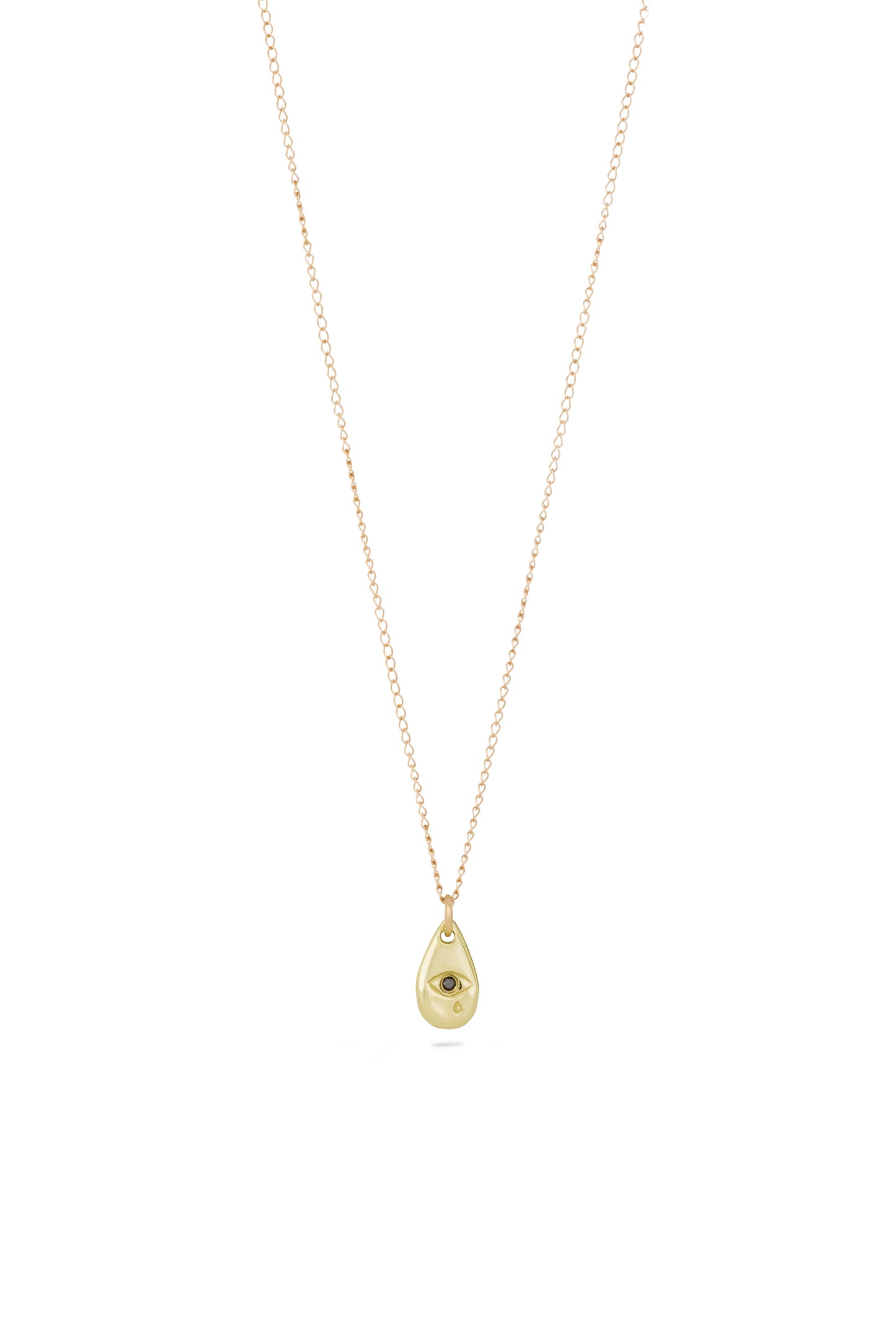 TÁKN / SYMBOLS - Necklace. Gold tear with Eye