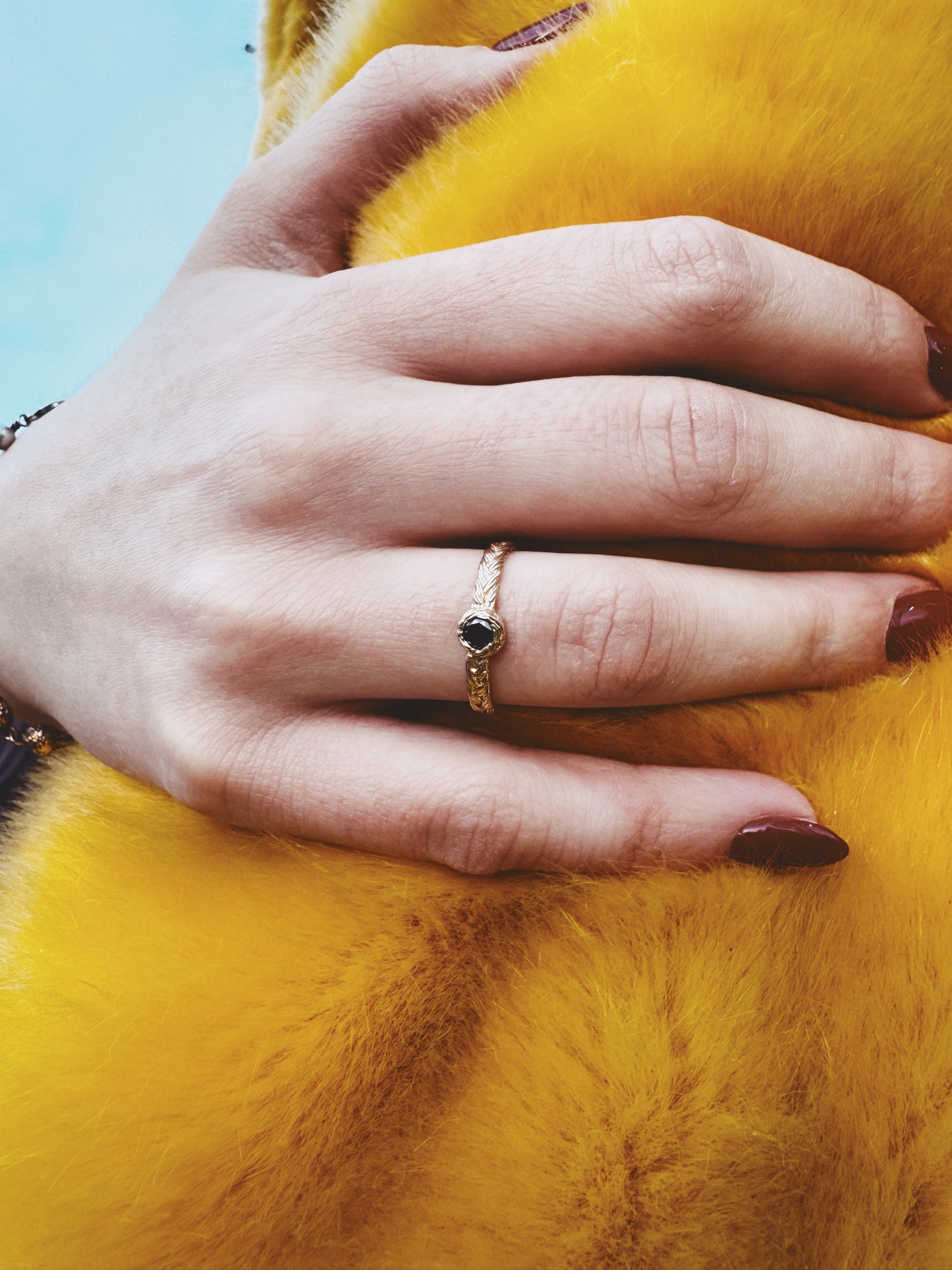 Braid ring - 18 ct. gold with diamond or ruby
