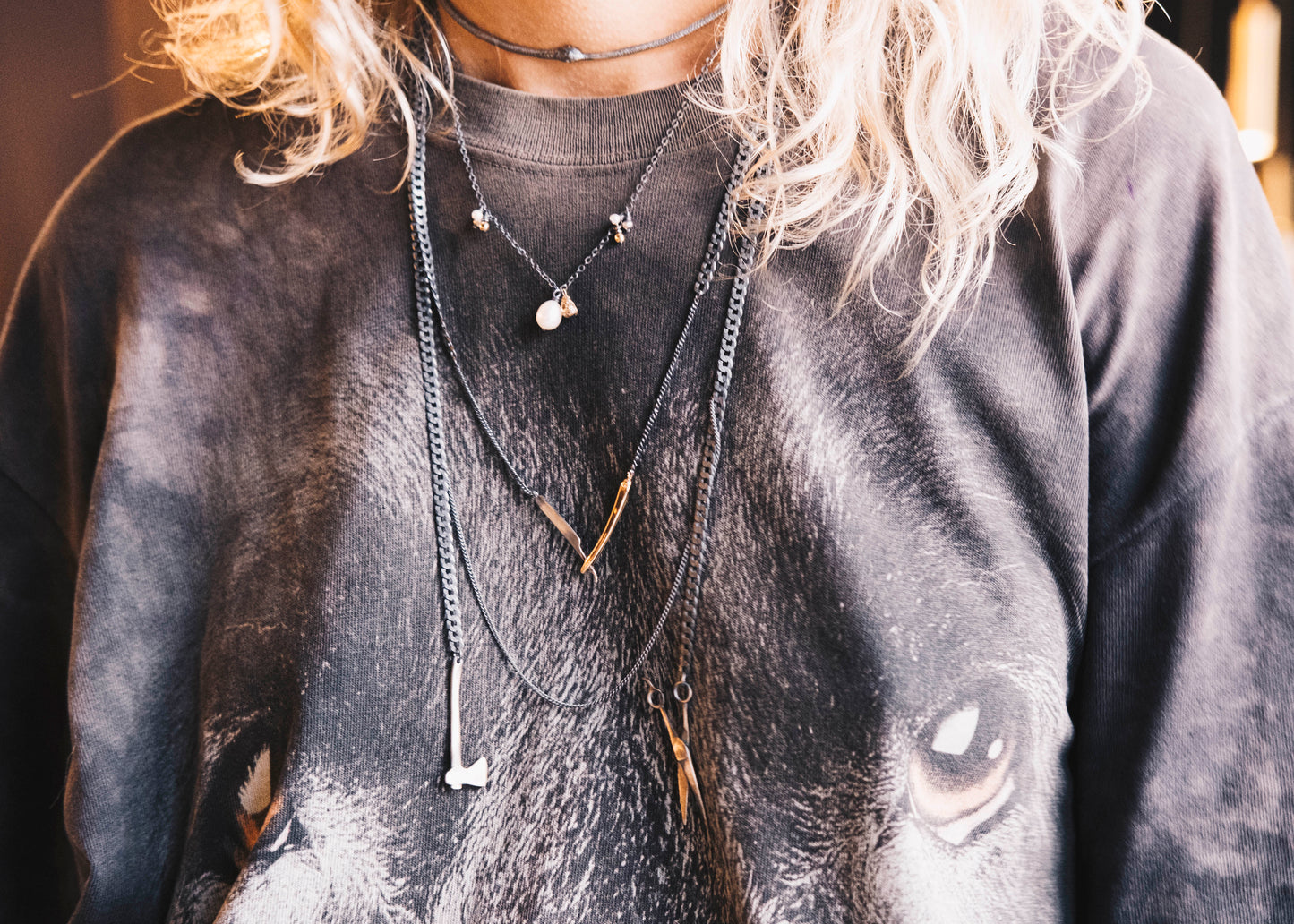 Tools - Axe and Scissor necklace