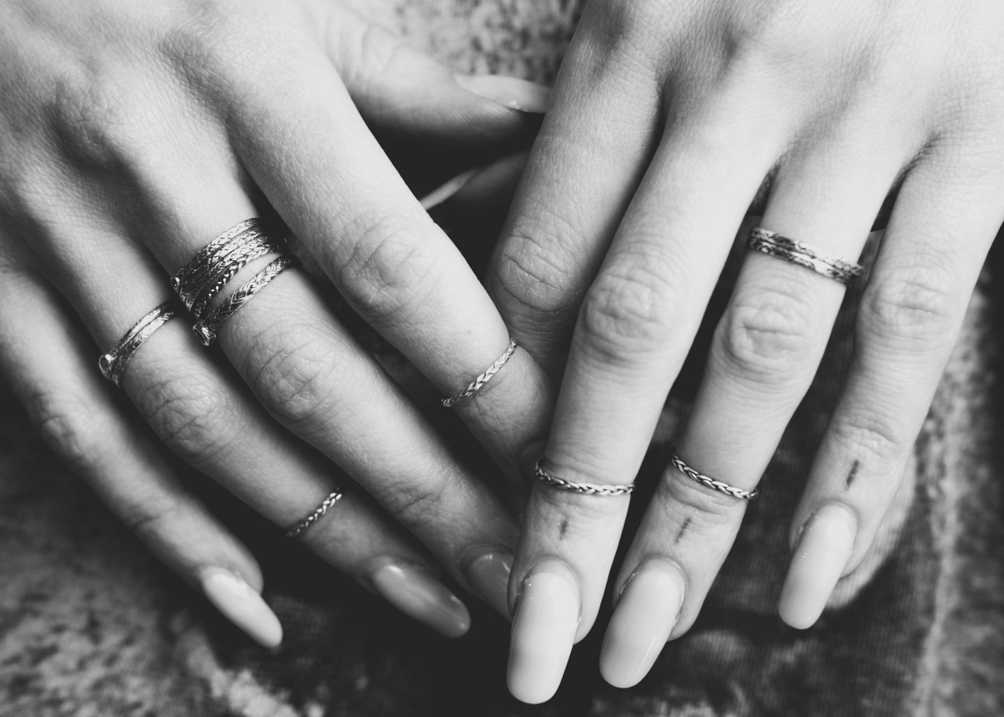 Braid Ring - Pink Gold with white diamond
