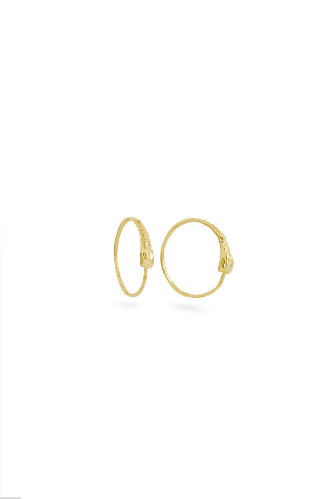Ouroboros earrings - small 14 ct gold snakes