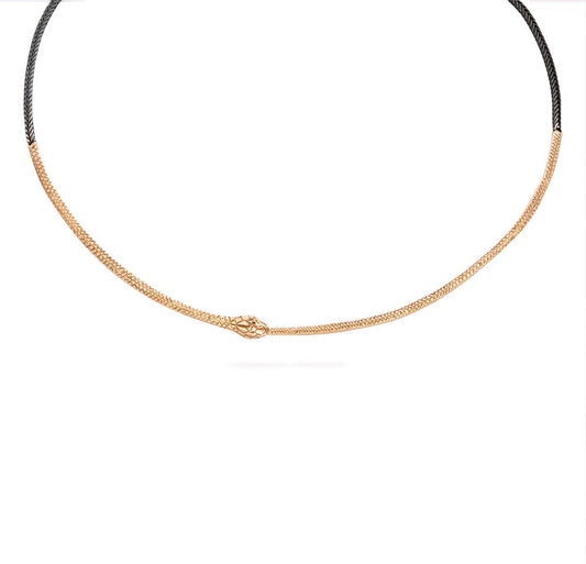 Ouroboros necklace - bronze snake