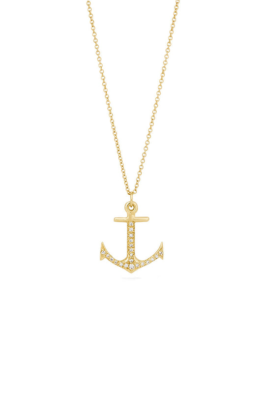 Anchor Necklace - Big gold anchor 18k gold