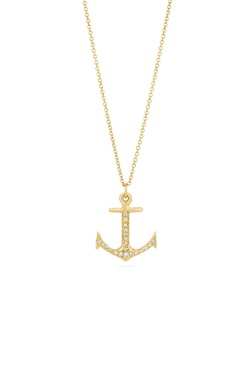 Anchor Necklace - Big gold anchor 18k gold