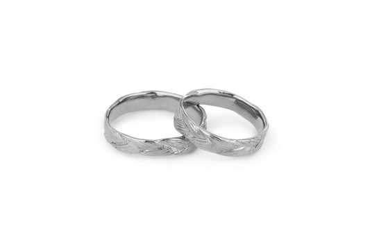 Braid Wedding Ring - White Gold thick braid