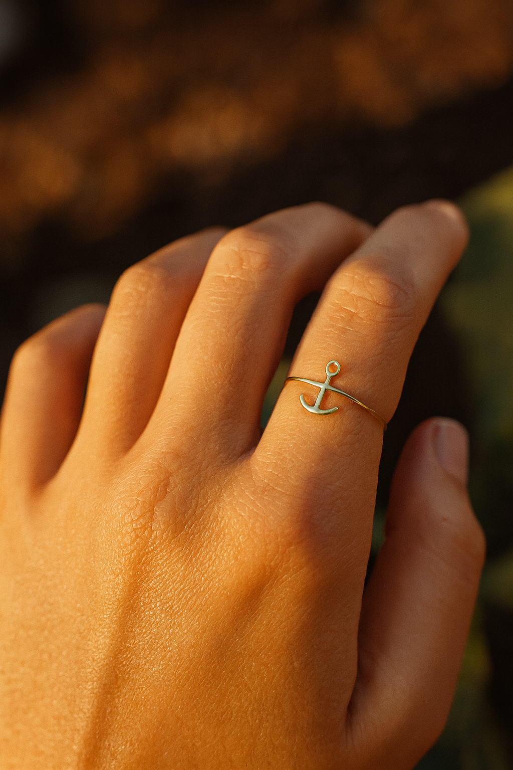 Anchor Midi Ring - Gold
