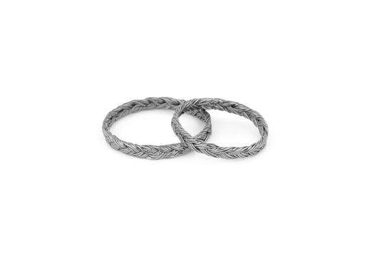 Braid Wedding Ring - White Gold thin braid