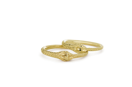 Ouroboros Wedding Ring - 14 ct gold thick snake