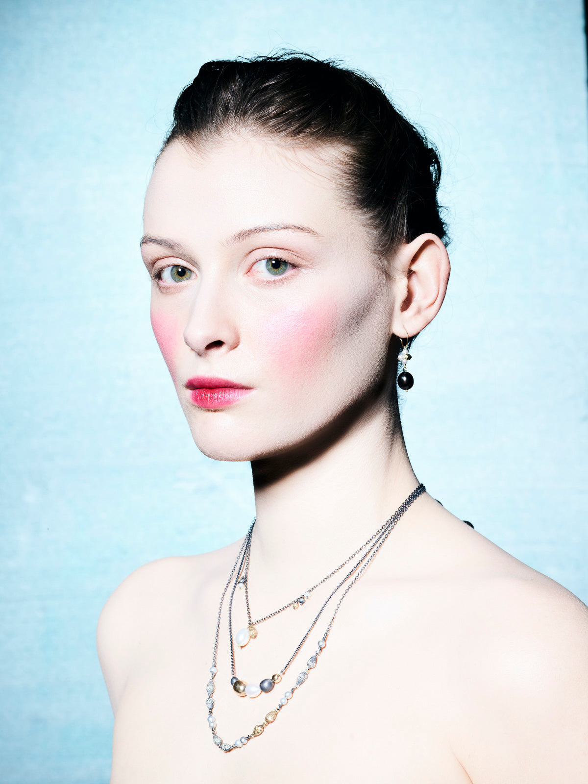 Sea necklace - long with big white pearl