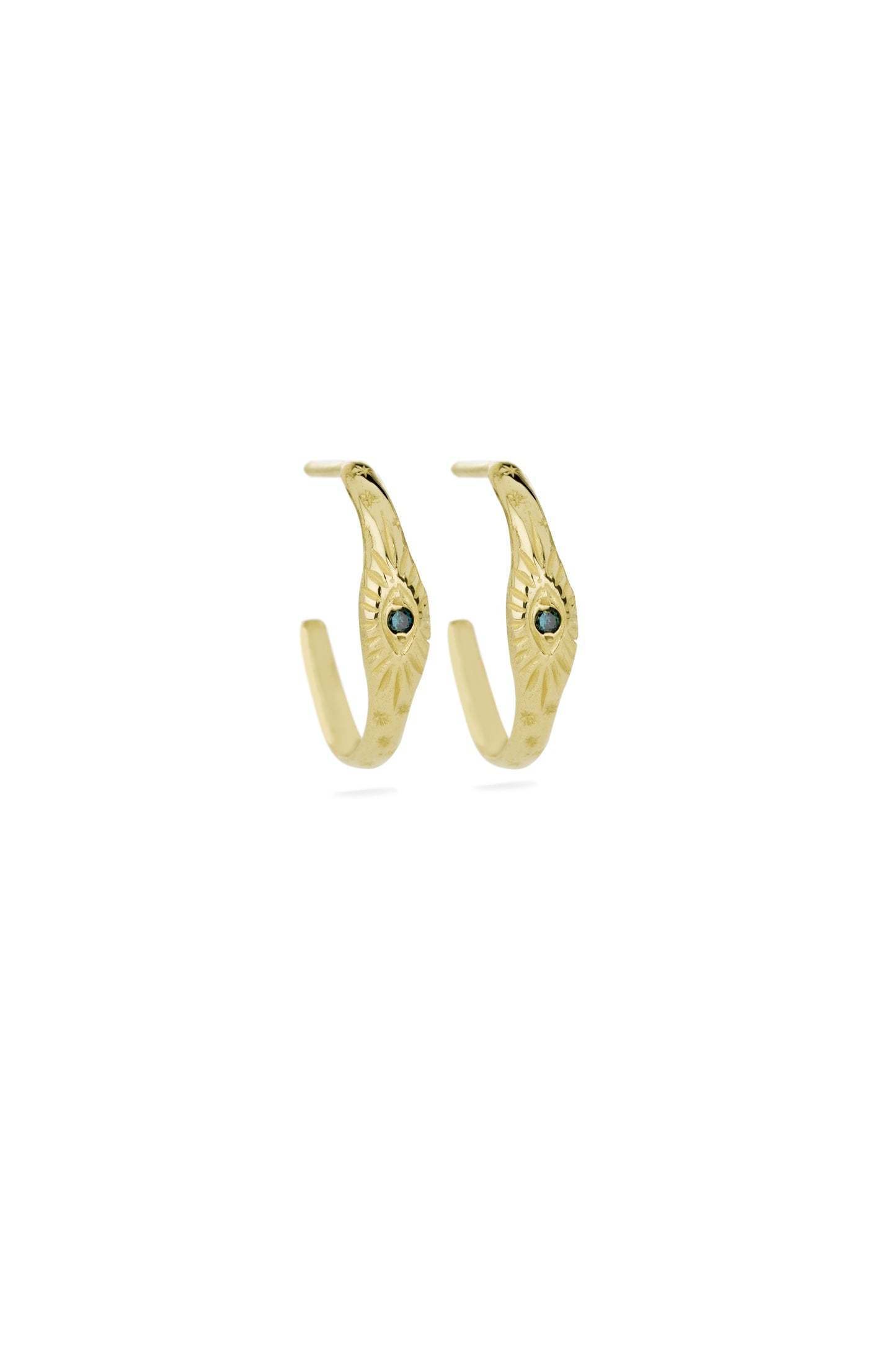 TÁKN / SYMBOLS - Earrings Gold with The Eye engraved