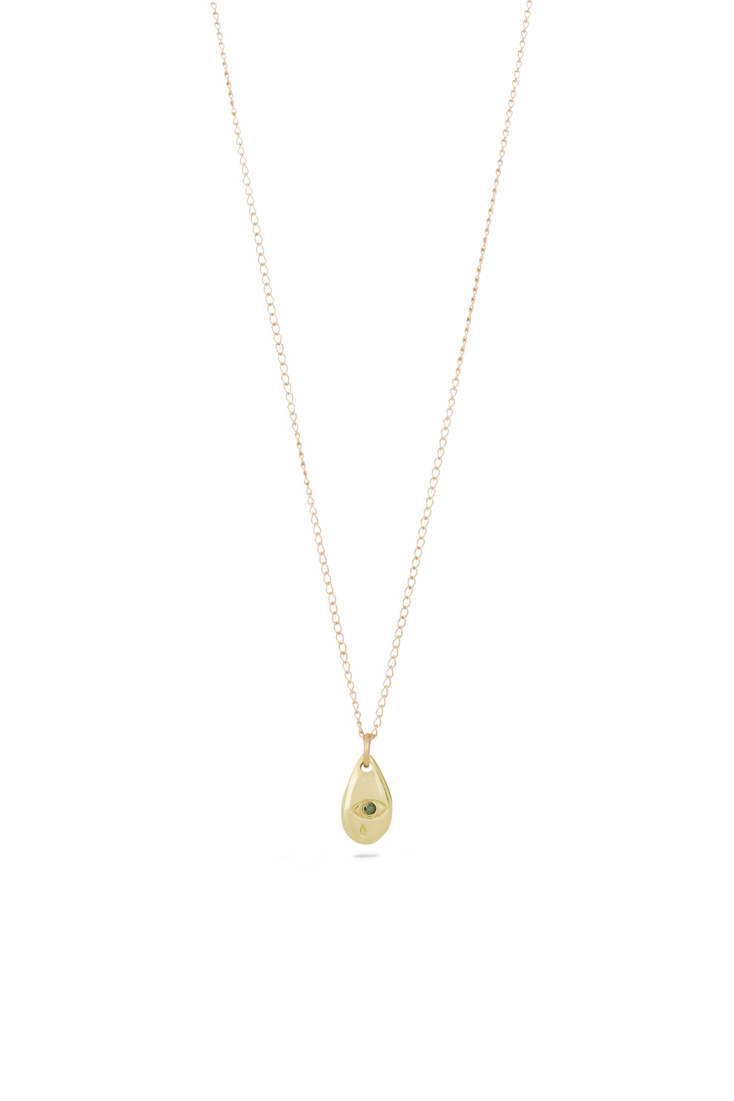 TÁKN / SYMBOLS - Necklace. Gold tear with Eye