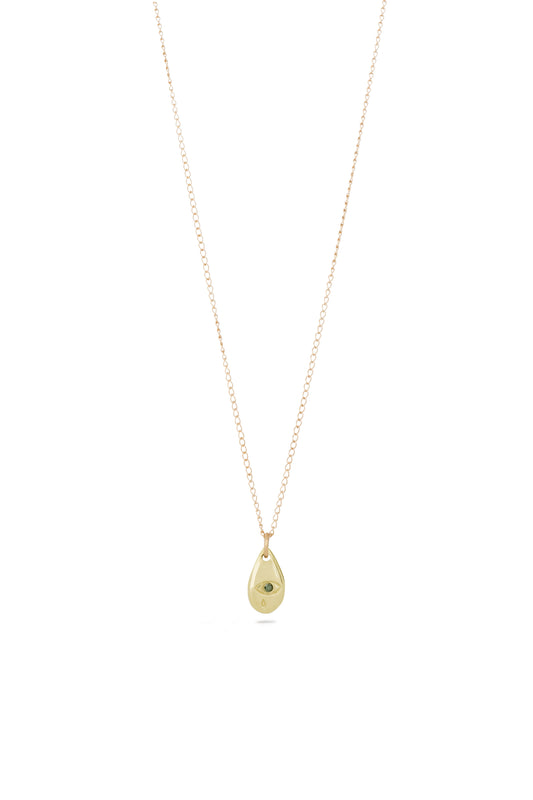 TÁKN / SYMBOLS - Necklace. Gold tear with Eye
