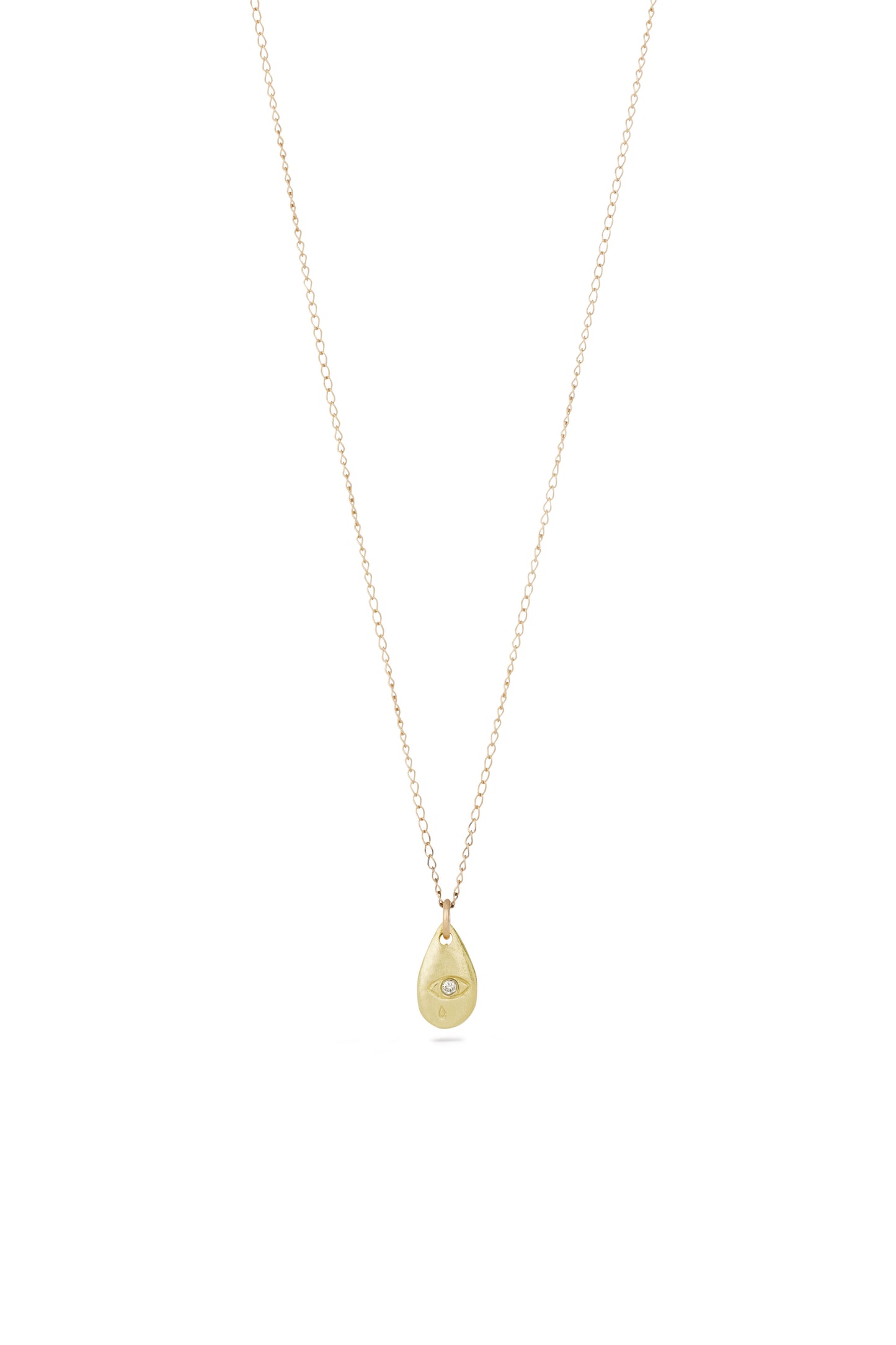 TÁKN / SYMBOLS - Necklace. Gold tear with Eye
