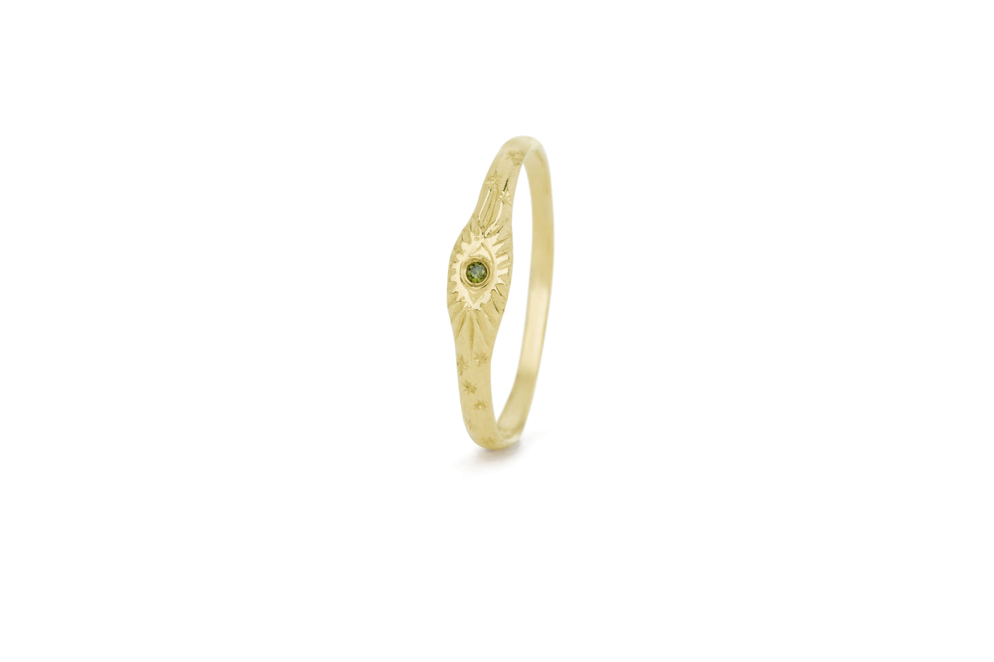 TÁKN / SYMBOLS - Ring. Thin 14 ct gold with eye