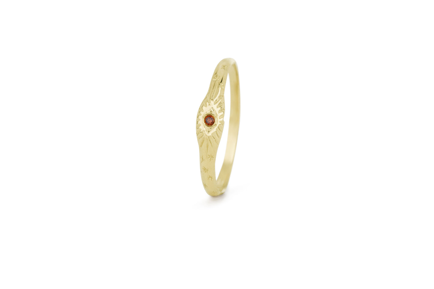TÁKN / SYMBOLS - Ring. Thin 14 ct gold with eye