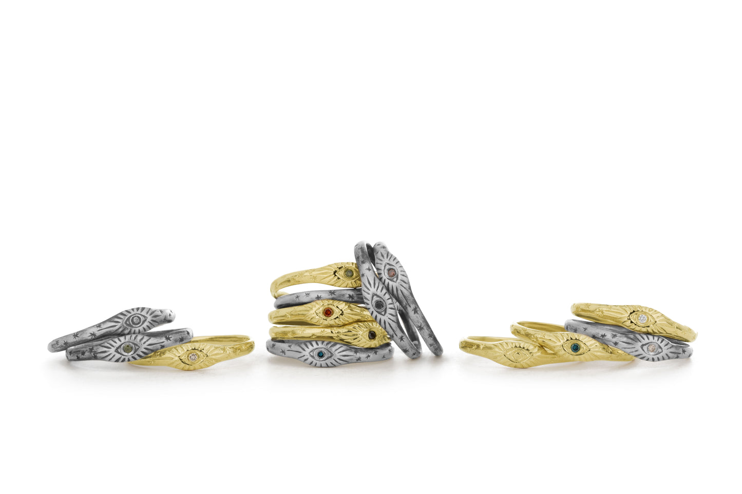 TÁKN / SYMBOLS - Ring. Thin 14 ct gold with eye