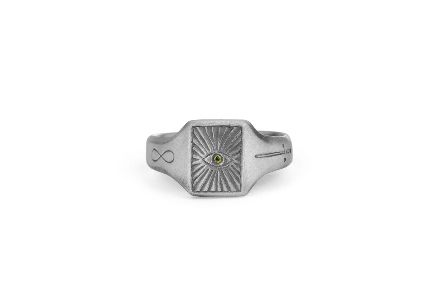 TÁKN / SYMBOLS - Ring. Big silver with Eye Sword Eternity