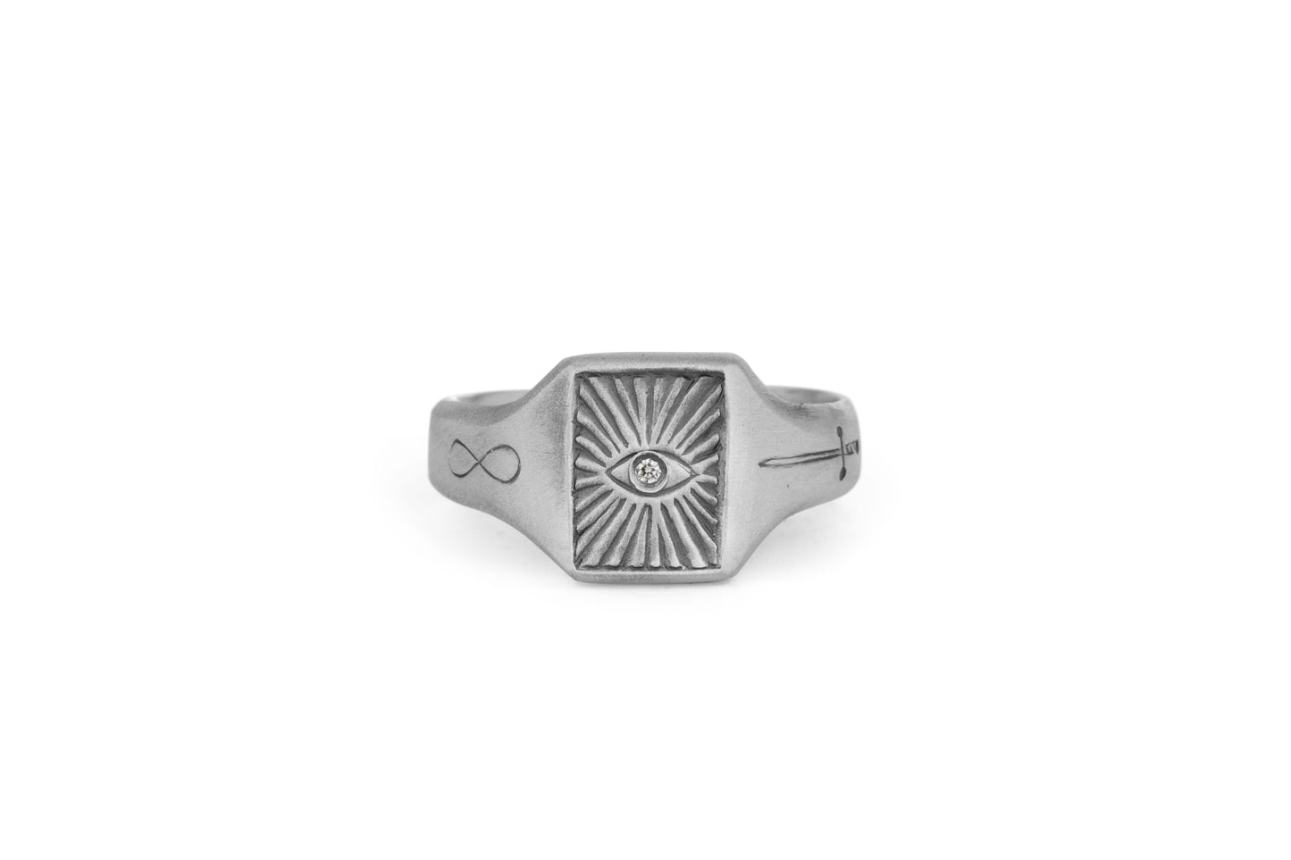 TÁKN / SYMBOLS - Ring. Big silver with Eye Sword Eternity