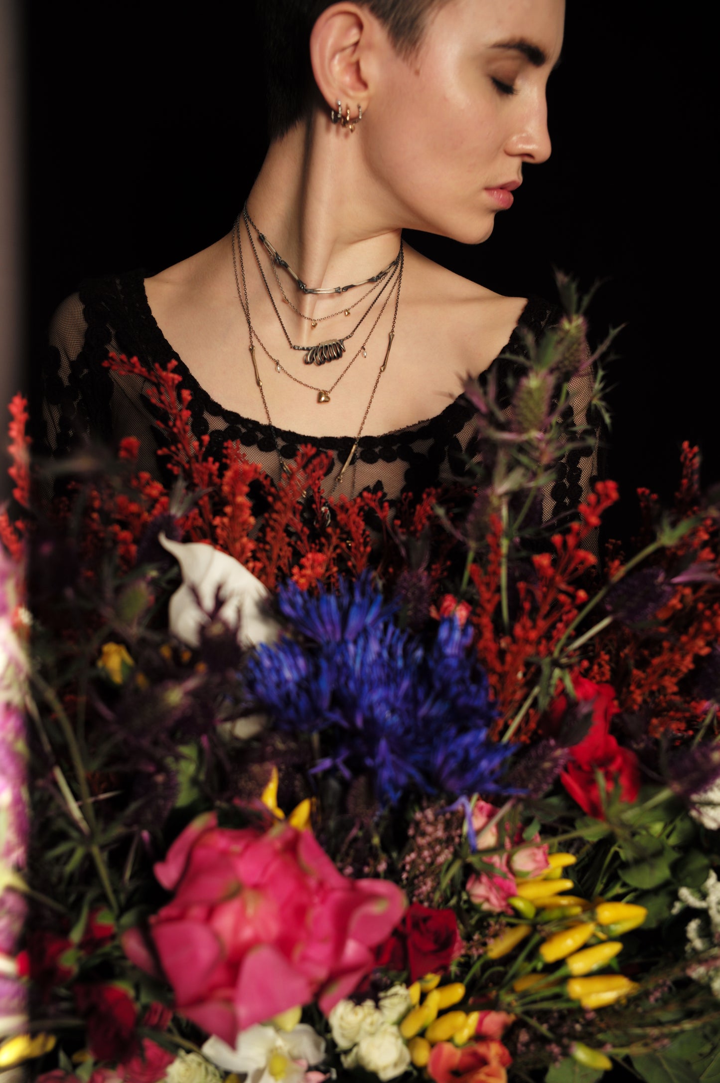 Milagros - necklace - silver rib cage