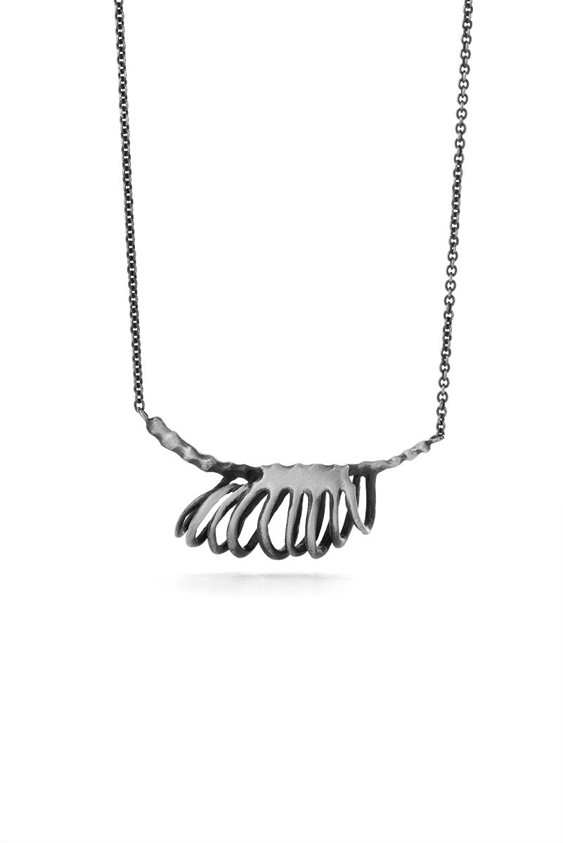 Milagros - necklace - silver rib cage