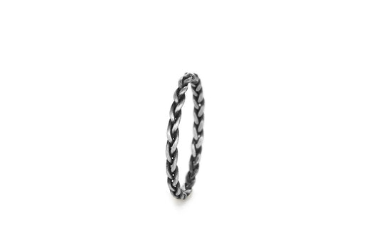 Braid Midi Ring - Silver rope braid