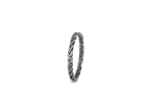 Braid Midi Ring - Silver flat braid
