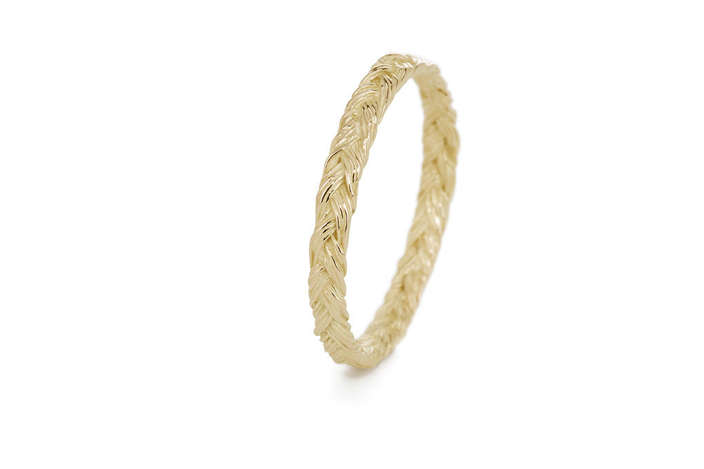 Braid Wedding Ring - Gold flat braid