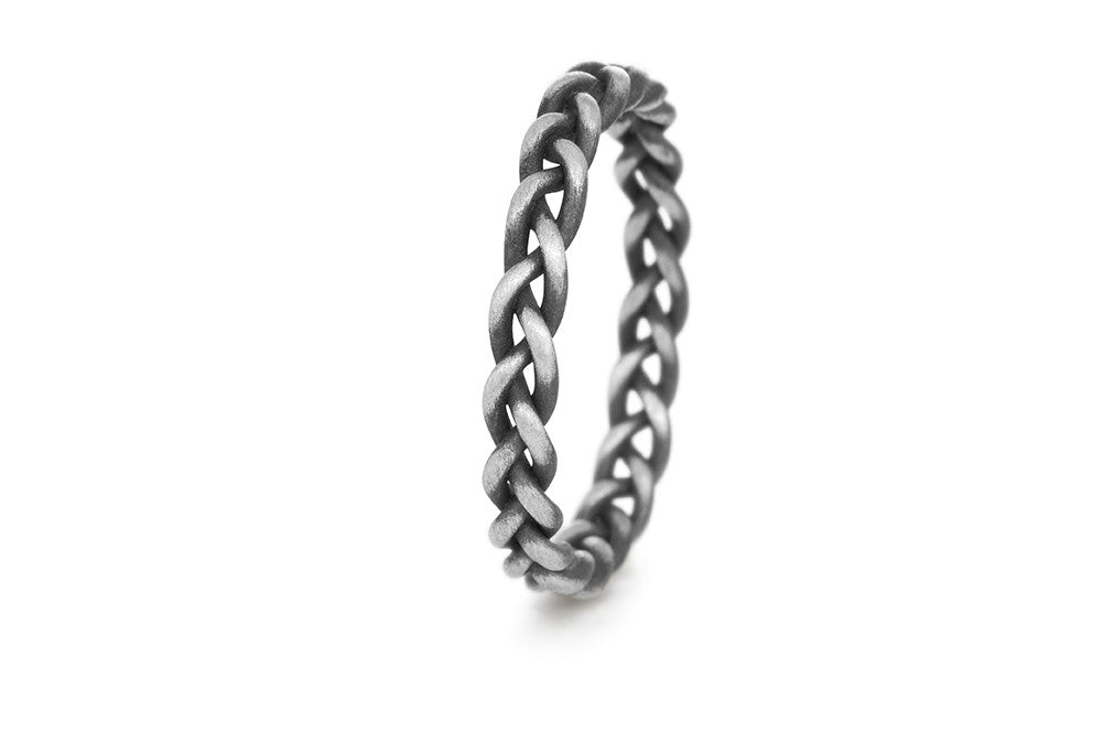 Braid Ring - Silver thick rope braid