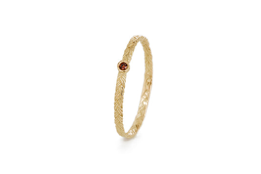 Braid Ring - Gold with red diamond