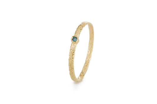 Braid Ring - Gold with blue diamond