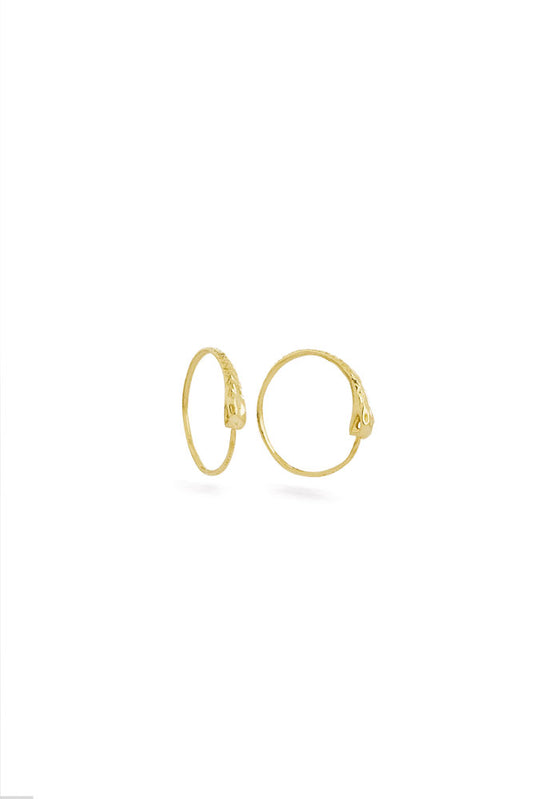 Ouroboros earrings - small  14 ct gold snakes