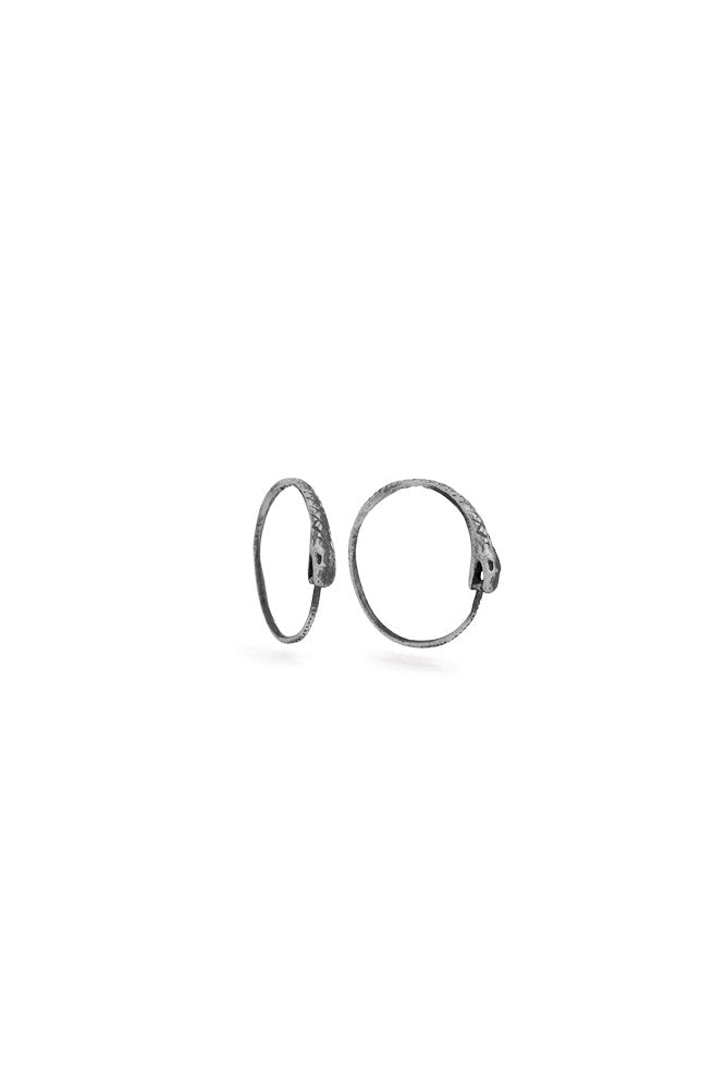 Ouroboros earrings - small  silver snakes