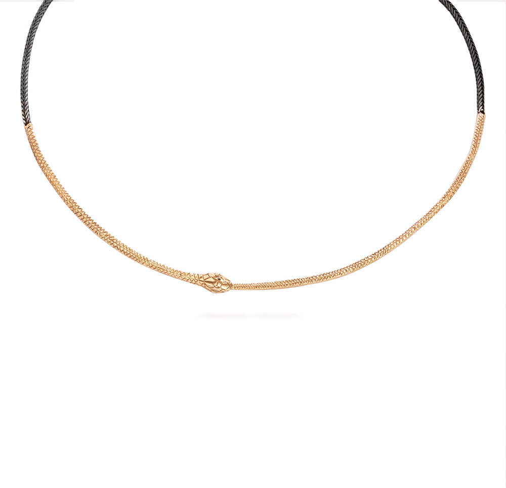Ouroboros necklace - bronze snake