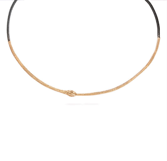 Ouroboros necklace - bronze snake