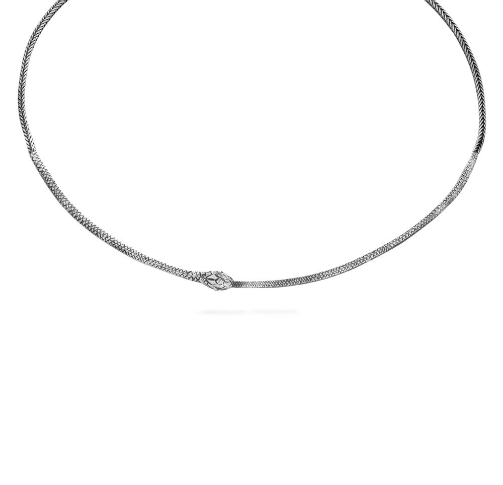 Ouroboros necklace - silver snake