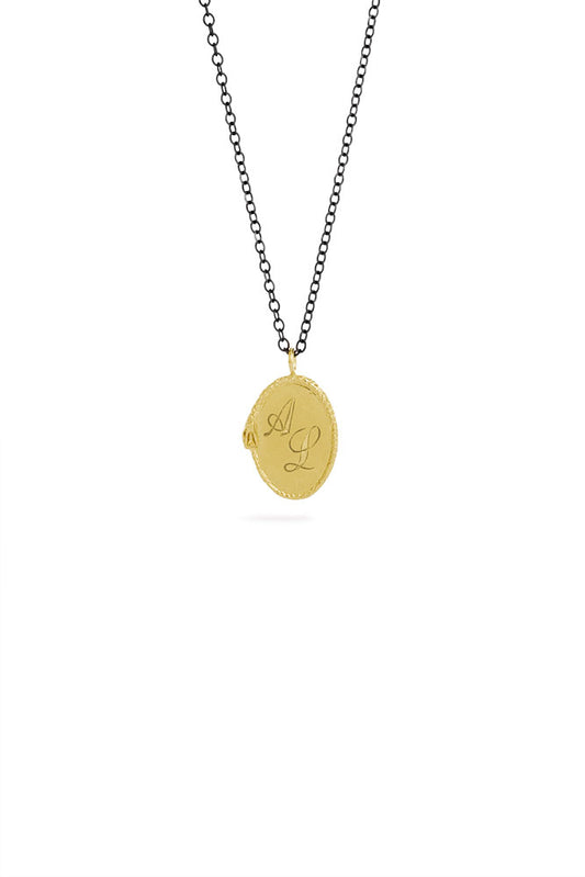Ouroboros necklace - big 14 ct gold signet