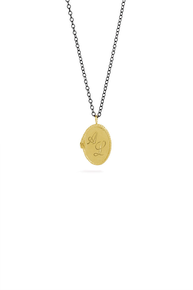 Ouroboros necklace - big 14 ct gold signet