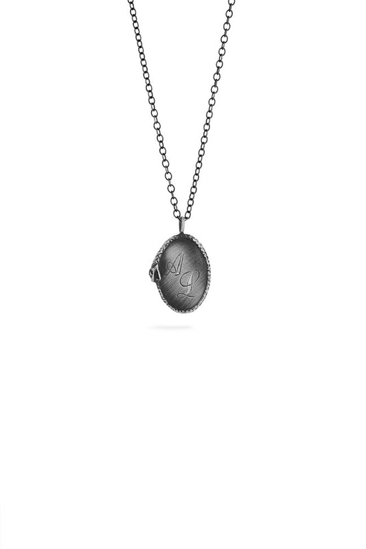 Ouroboros necklace - big silver signet