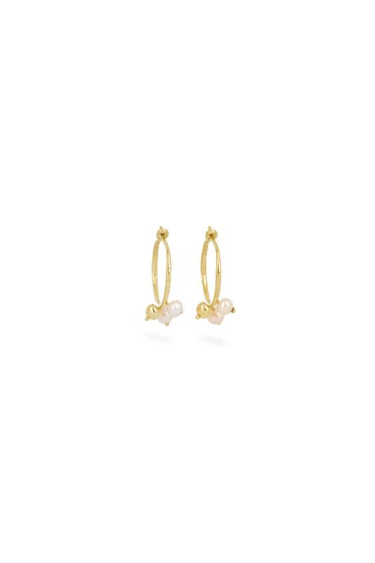 Sea earrings - small gold hoops w pearls