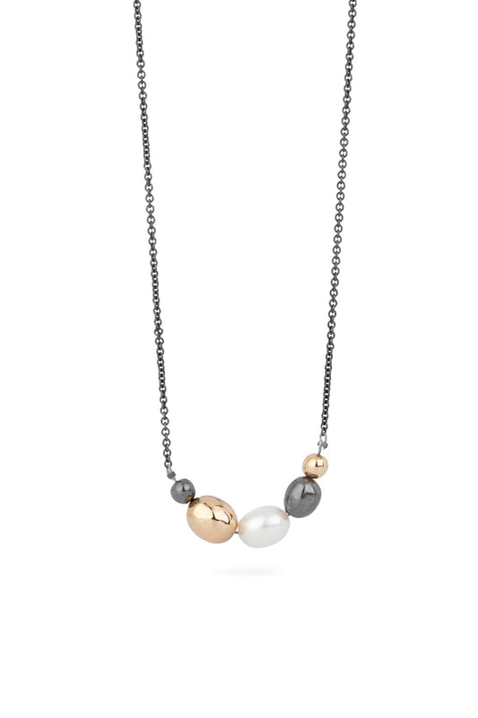 Sea necklace - long with big white pearl