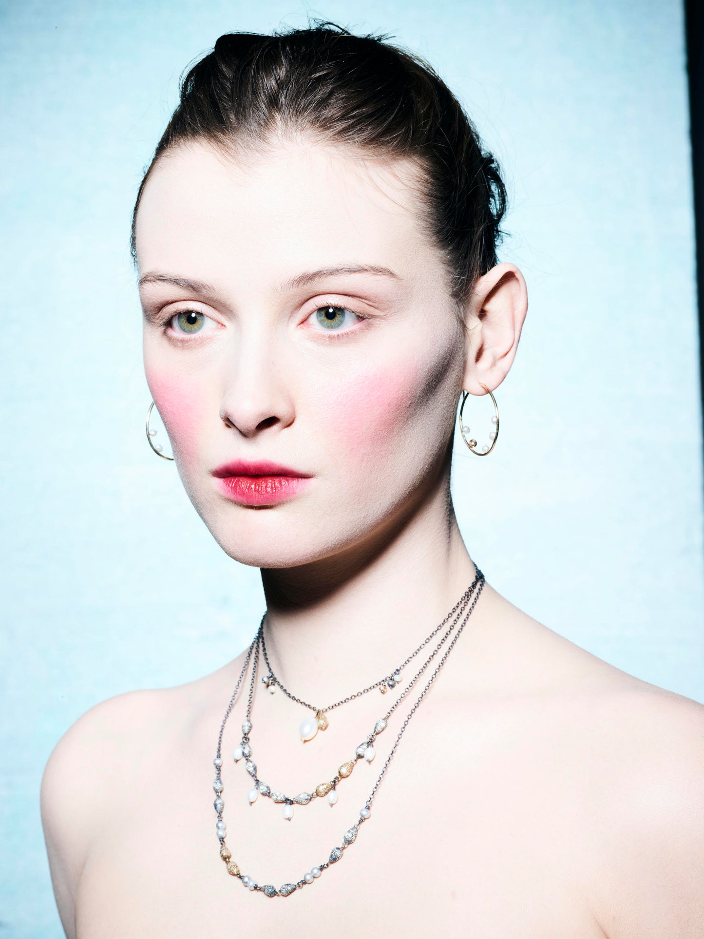 Sea necklace - long with gray pearls